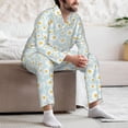 thumbnail image 6 of KLL Daisies Flowers Sleepwear Mens Flannel Pajamas,Long Cotton Pj Set, 6 of 7
