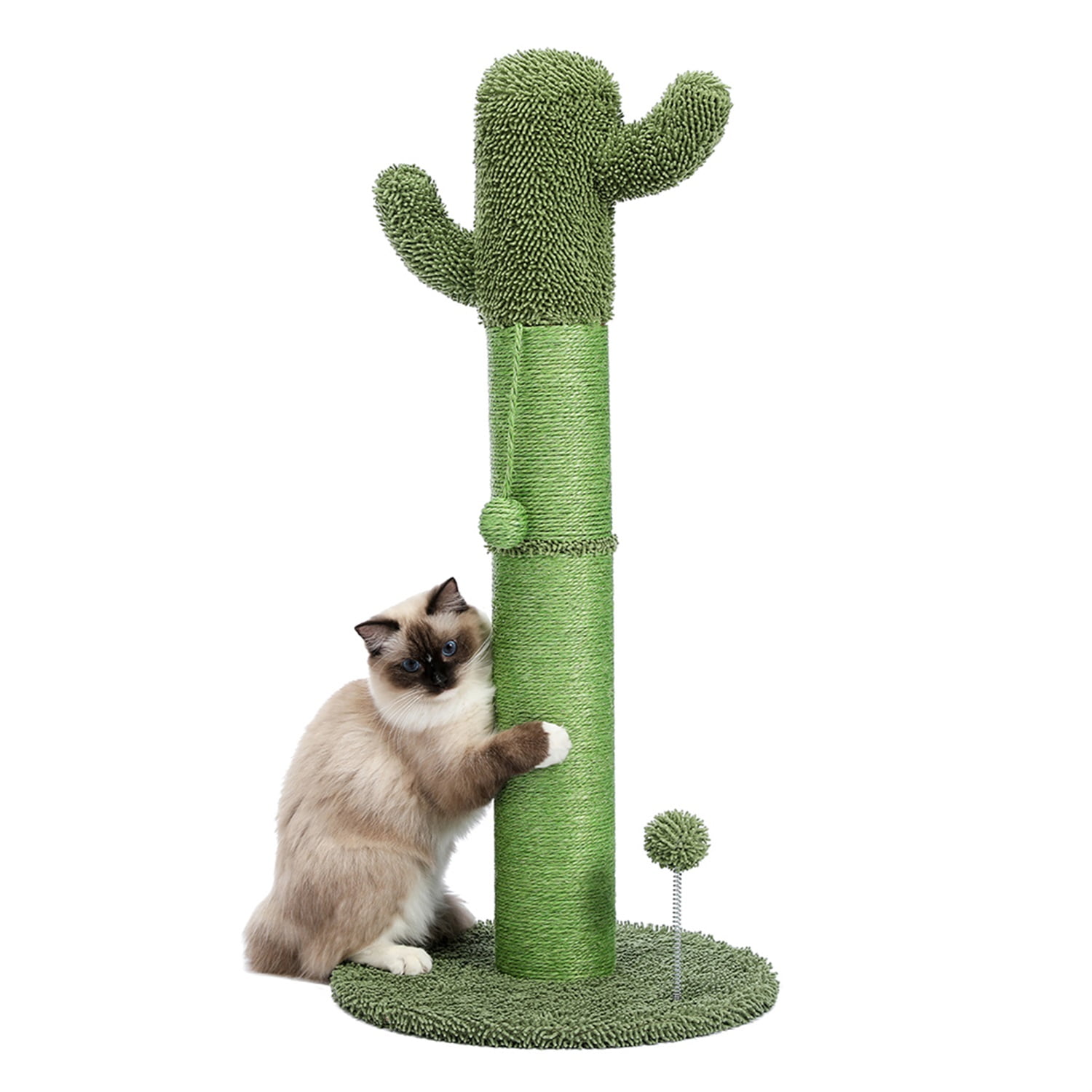 Pefilos 33" Cat Scratching Post for Large Cats with Sisal Rope Scratch Posts Cat Scratching Post for Furniture Interactive Ball Toys Vertical Scratcher for Indoor Cats Kitten Tree, Green Pefilos 33" Cat Scratching Post for Large Cats with Sisal Rope Scratch Posts Cat Scratching Post for Furniture Interactive Ball Toys Vertical Scratcher for Indoor Cats Kitten Tree, Green