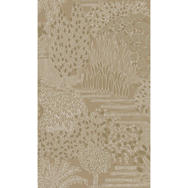 Gold Japanese Gardens Inspired Tropical Wallpaper R8428