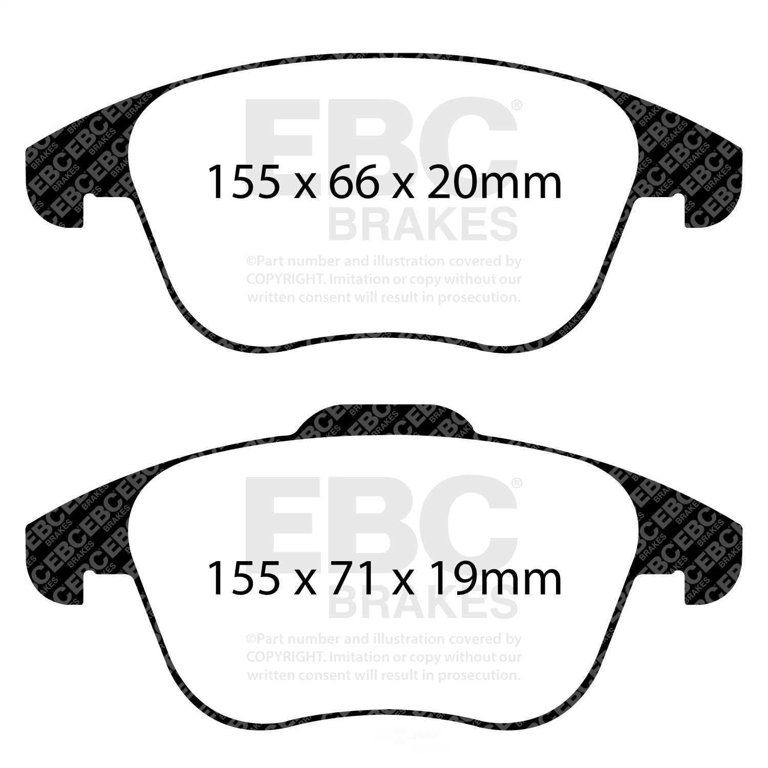 EBC Brakes Redstuff Premium Fast Street Pad For All Engine Sizes Fits select: 2009-2018 VOLKSWAGEN TIGUAN, 2012-2022 VOLKSWAGEN PASSAT