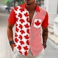 thumbnail image 2 of Casual Shirts for Mens Short Sleeve Stylish Print Comfort Breathable Fabric Holiday Top for Men,Red,L, 2 of 5