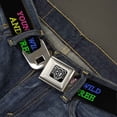 thumbnail image 2 of Buckle-Down Belt, Seatbelt Buckle Belt, Young Wild And Free Outline Black Multi Neon, Youth 22 to 32 Inches, 2 of 9