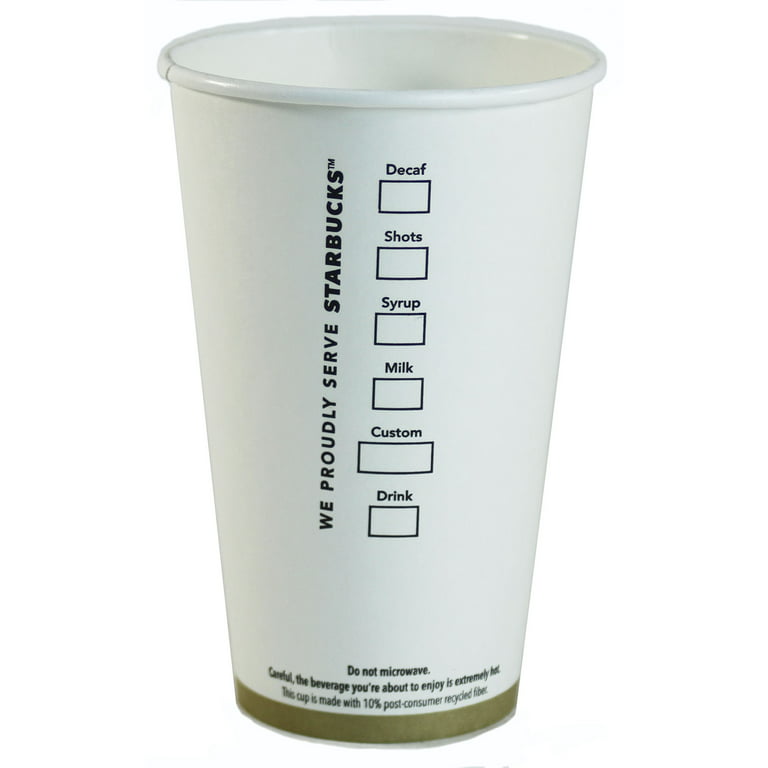 Starbucks White Disposable Hot Paper Cup, 12 Ounce, Sleeves and
