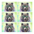 thumbnail image 2 of MKHERT Cool Hipster Animal Bear Portrait Wild Animal Placemats Table Mats for Dining Room Kitchen Table Decoration 12x18 inch,Set of 6, 2 of 4