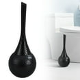 thumbnail image 2 of Toilet Brush and Holder Set,Brushed Nickel Modern Bathroom Brush with Anti-Splash Shield 360°Cleaning,ABS Plastic Rust-Proof Waterproof Toilet Bowl Cleaner for Household Cleaning(Black,5.5x5.5x15"), 2 of 9