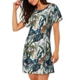 thumbnail image 2 of Naloa Hawaiian Style Print Women Nightgowns,Womens Loungewear,Short Sleeve Sleepwear,Comfy Ladies Nightdress, 2 of 6