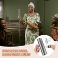 thumbnail image 4 of Uxcell Stainless Steel Guiro Shaker Instrument 4" x 12" Latin Percussion Instrument with Scraper Musical Training Tool Metal Guiro for Band Sand Hammer Performance, 4 of 6