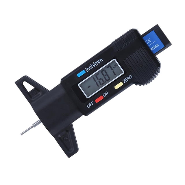 Pantalla Digital Electrónica Medidor De Profundidad De La Banda De Rodadura Medidor De Patrón De Llanta Resistente Al Desgaste Calibre A Vernier De Profundidad Práctica Regla De Banda De Rodadura Yuarrent TO003007-00