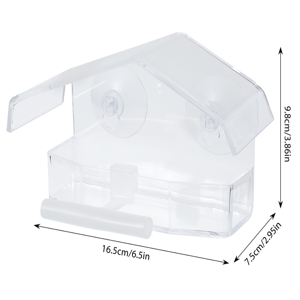 Tcwhniev Bird Feeder Wild Bird Seed Feeder Removable Window Suction Cups Hanging Clear Viewing Feed Tray - image 2 of 9
