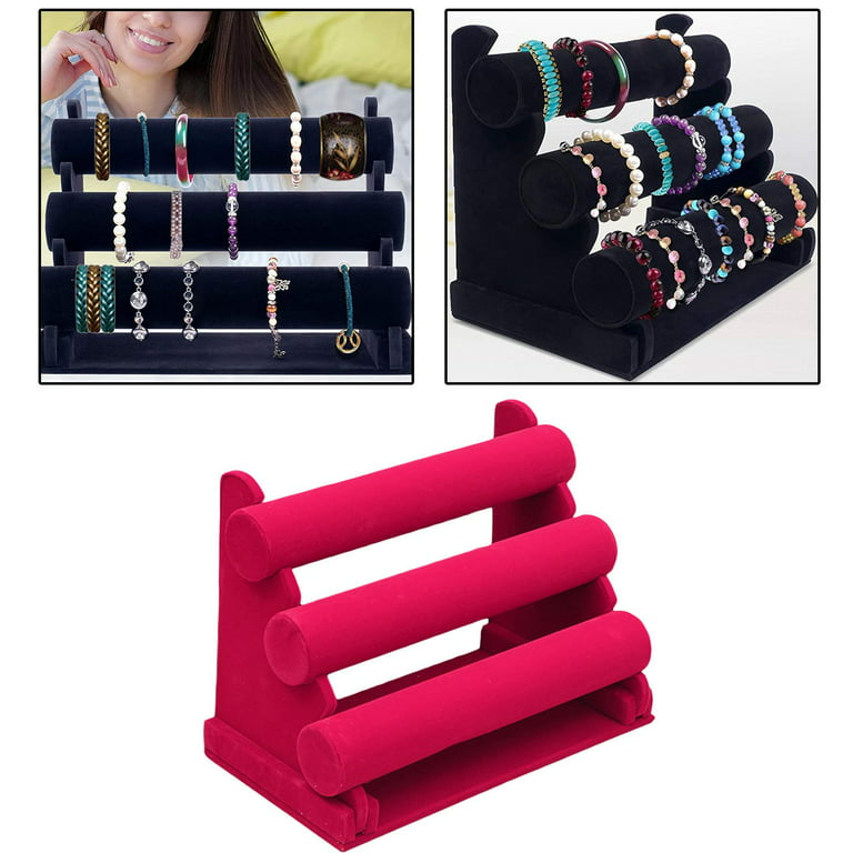 yuksok Bracelet Bangle Holder Jewelry Organizer Stand Display Detachable Rack Red, Women's, Size: 9.25 x 2.75 x 5.5