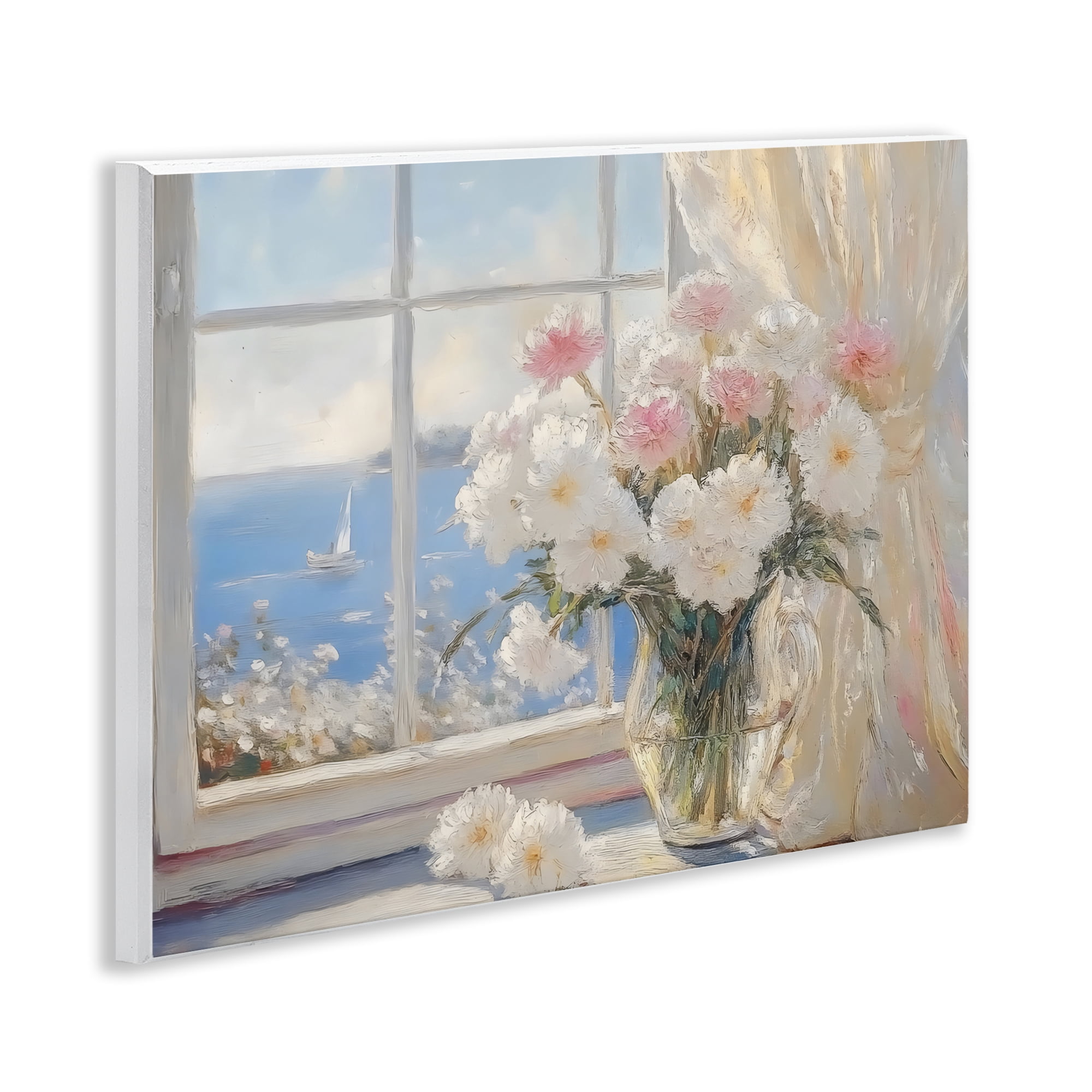 Stupell Industries Coastal View Floral Window Bouquet Wall Plaque Art, design by LSR Design Studio