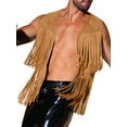 thumbnail image 5 of INSPIRE CHIC Men's Vests Tassel Fringe Retro Open Front Sleeveless Outerwear Vests S Brown, 5 of 6