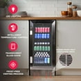 thumbnail image 3 of Frigidaire Gallery 15" Beverage Refrigerator with Glass Door, Holds 115 Cans or 30 Bottles, Built in or Freestanding Under Counter Beverage Fridge with LED Light, 3 of 13