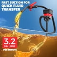 thumbnail image 3 of Cordless Fuel Transfer Pump Compatible with DeWalt 20V & Milwaukee 18V Batteries, 3.2 GPM Portable Fuel Pump with 51'' Hose and 3 Adapters(Bare Tool), 3 of 8