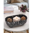 thumbnail image 4 of Radicaln Marble Oval Bowl With Stand 10" Inches Black Handmade Candy Dish and Candle Holder, Ideal Key Bowl, Fruit and Decorative Bowl For Entryway Table, 4 of 6