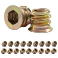 thumbnail image 1 of 20 Pcs Threaded Insert, Wood Furniture Threaded Insert Nuts Hex Socket Screw Wood Inserts Bolt Assortment Kit with Hex Wrench(M6x10mm), 1 of 7