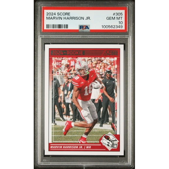 Graded 2024 Panini Score Marvin Harrison Jr #305 Rookie RC Football Card PSA 10 Gem Mint