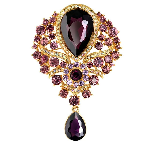 Broche de gota de agua de diamante de moda de joyería de banquete de lujo europeo y americano Wmkox8yii fajkfhkj4538
