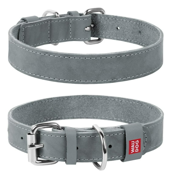 COLLAR America | WAUDOG Classic | Leather Dog Collar in Grey