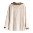 thumbnail image 6 of DHFJKG Womens Flannel Pajamas Button Up Top Coat With Peter Pan Collar Long Sleeve Fuzzy Sleepwear With Pockets For Cold Weather Classic Homewear, 6 of 6