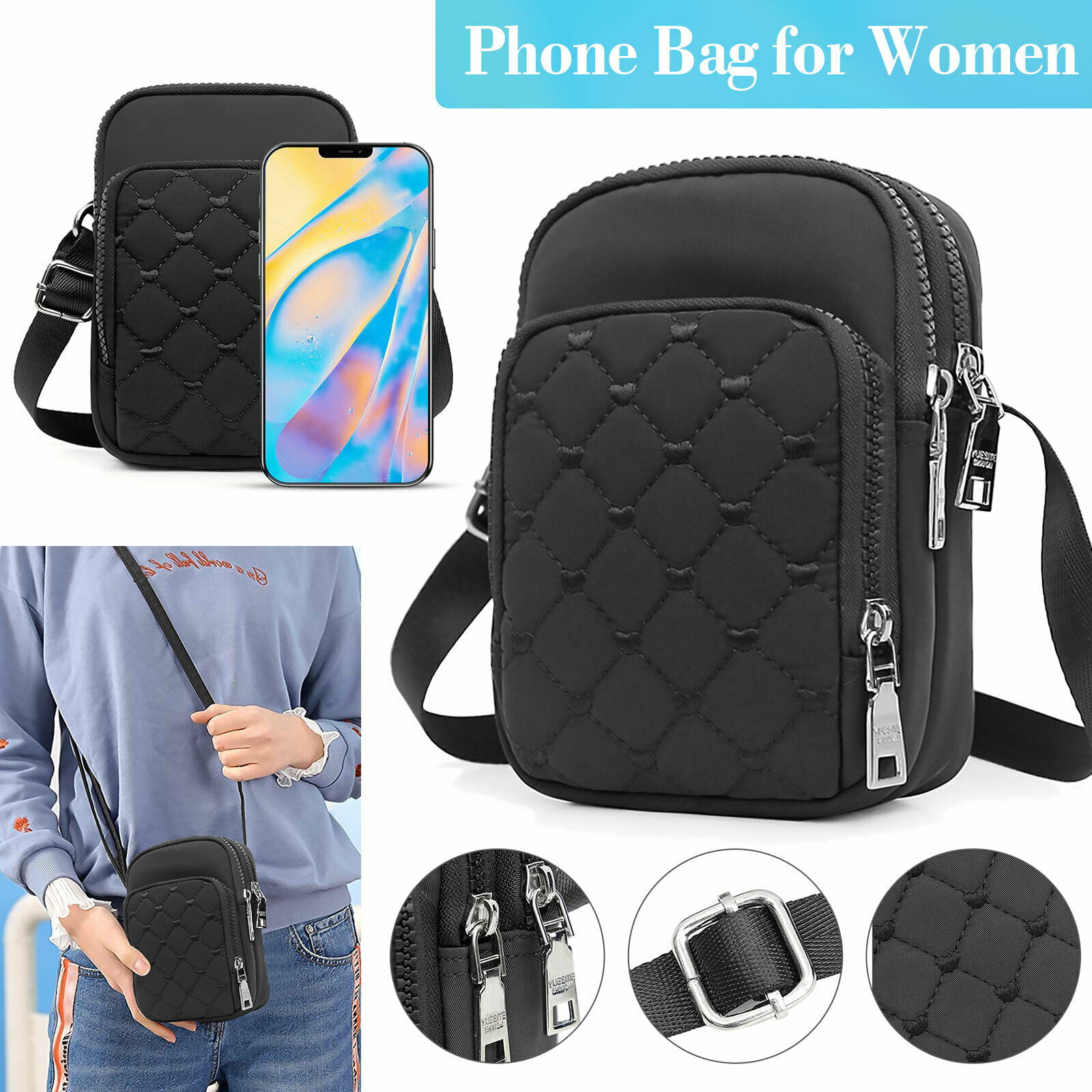 Women Cross-body Small Cell Phone Case Shoulder Bag Pouch Handbag Purse Wallet