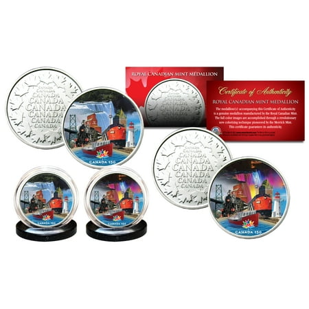 CANADA 150 ANNIV. 2017 Loonie Dollar Design on RCM Medallions 2-Coin Canada Set