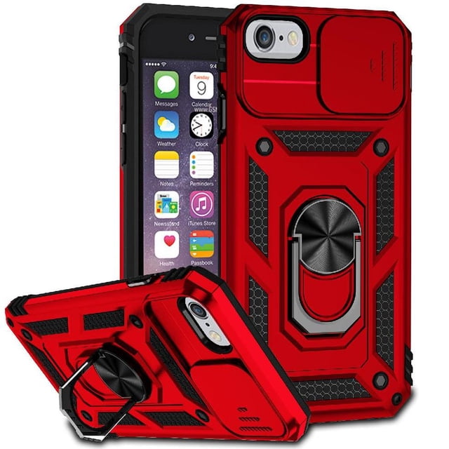 Estuche GANGXUN para iPhone SE 2020/2022, soporte giratorio 360°, estilo mecánico y magnético