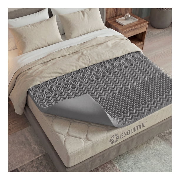 Esquimal Colchoneta Memory Foam 5 Cms. Topper 7 Zonas Individual Color Gris
