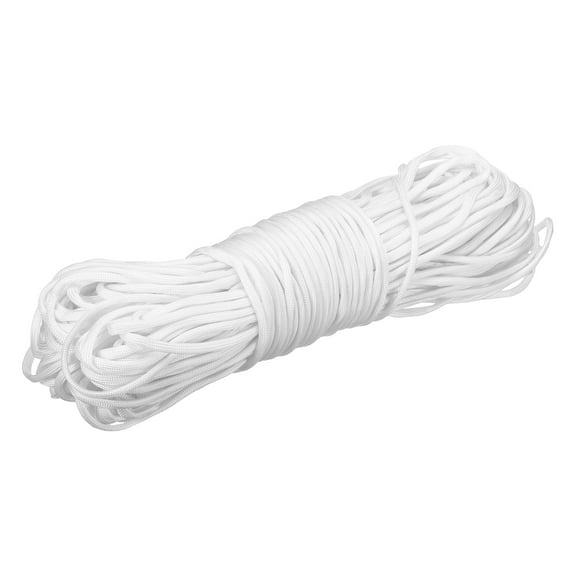 Uxcell 1/8" Paracord Rope, 200ft 7 Strand Heavy Duty Camping Rope Braided Polypropylene Ropes, Lightweight Tie-Downs Utility Cord for Marine, Indoor & Outdoor, White