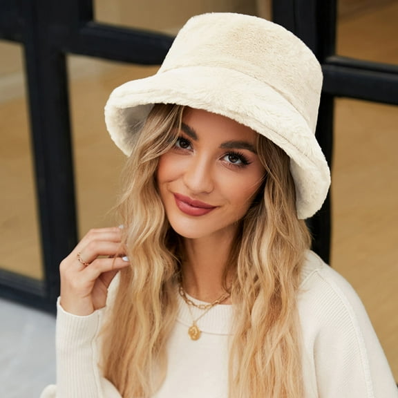Hauaitttt Solid Color Fisherman Hat for Women Autumn and Winter Warm Hats Winter Casual Hat Bucket Hat Fashion Ladies Bucket Hat Winter Bucket Hat L Functional Hat Bush Hat Ladies Glider Hat Floppy