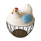 thumbnail image 4 of Cesta de huevo de pollo Soporte de huevo fresco Contenedor de almacenamiento de huevo redondo rústico Encimera Cesta de recolección de huevos para azul, 4 of 8