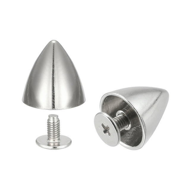 Unique Bargains 12x12mm Vissés Retour Rivets Creux en Cuir Goujons Ton Argent 30 Ensembles