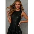 thumbnail image 5 of Women's Black Faux Leather Sleeveless Mini Dress for Daily Wear [ZhiHiMeRi] | XL, 5 of 12