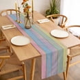 thumbnail image 3 of Easter Table Runner 90 Inches Long Farmhouse Dress Scarves, Farmhouse Ombre Colorful Wooden Grain Retro Dining Tablerunner for Coffee Table/Kitchen Island/Party Décor, 13" x 90", 3 of 8