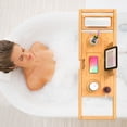thumbnail image 4 of Bandeja para bañera Caddy Banlilu, lujosa, tamaño ampliable, bambú, 4 of 6