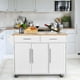 thumbnail image 5 of Costway Carrito de Cocina con Ruedas 2 Cajones 2 Gabinetes Isla de Cocina Rodante Porta Toallas Cuchillos Estante Ajustable para Comedor, 5 of 10