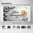 thumbnail image 5 of LUUFILx Silver Anniversary 25th Banner Backdrop Party Decoration Heart Design Champagne Celebration Sparkle Event Decor Background Photography Props, 5 of 8