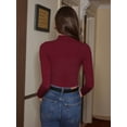 thumbnail image 3 of MOYIKO Mock Turtleneck Thermal Long Sleeve Shirts for Women Undershirts Basic Fitted Tees, 3 of 7