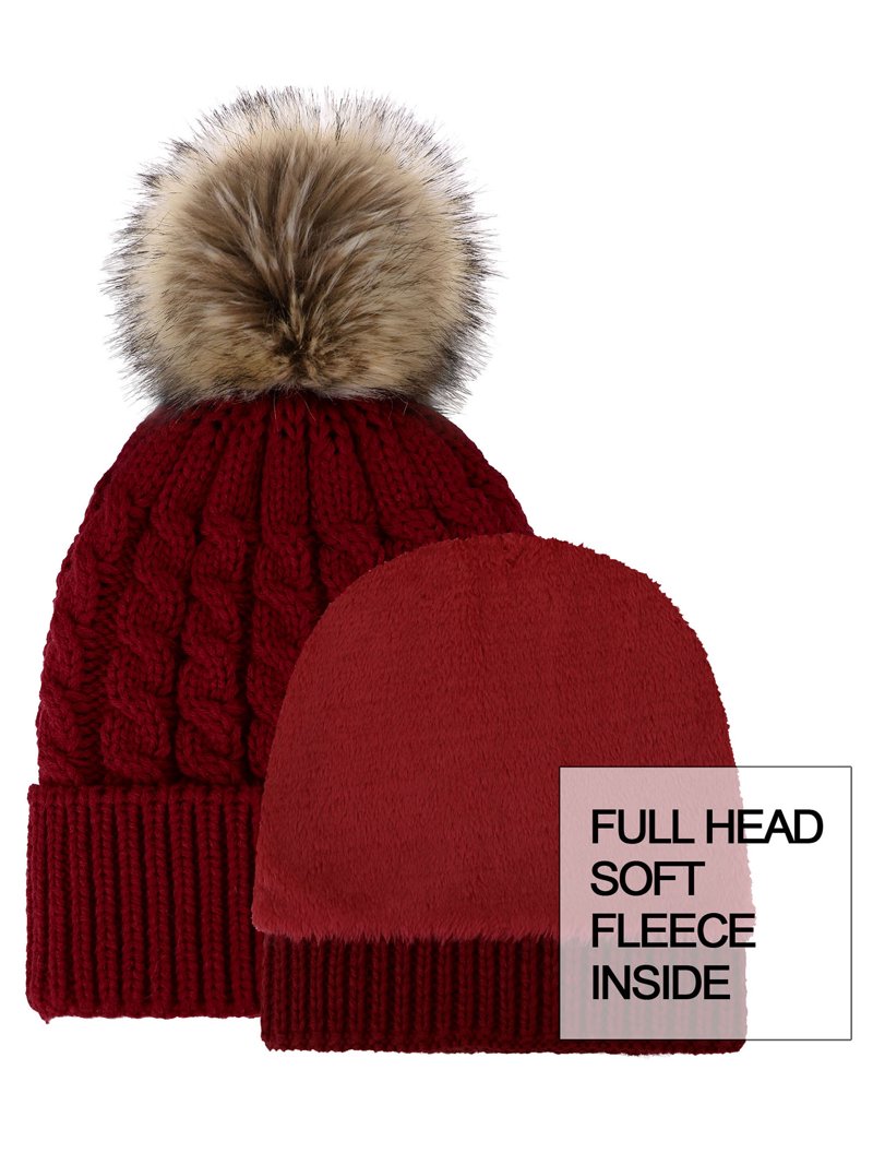 Macchia di Ruggine Plush Burgundy Chenille Knit Beanie with Faux Fur Pom Pom NWT Macchia di Ruggine Plush Burgundy Chenille | Mercari main image 4