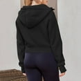thumbnail image 3 of Siilsaa Womens Zip Up Hoodies Cropped Sweatshirts Fleece Jackets Fall Outfits Casual Hooded Y2k Tops Winter Clothes 2024 Black,L, 3 of 4