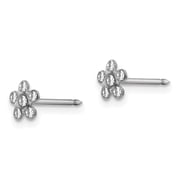 Inverness 14k White Gold Clear Crystal Flower Post Piercing Earrings