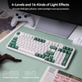 thumbnail image 4 of AUSDOM 98Pro Wireless Mechanical Gaming Keyboard - Linear Switches, Hot Swappable, White Backlit, Tri-Mode (Bluetooth/2.4GHz/USB-C), Gasket Mount, Pre-Lubed, 97% Compact Layout (Green & White), 4 of 9