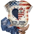 thumbnail image 5 of CAICJ98 250 Anniversary USA Shirt for Women Retro Statue of Liberty Pullover Top Casual Short Sleeve Shirt Patriotic Womens T Shirts (Beige,L), 5 of 7