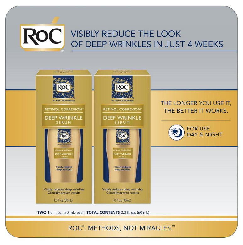 roc retinol correxion deep wrinkle serum cleanser, 6 0 oz
