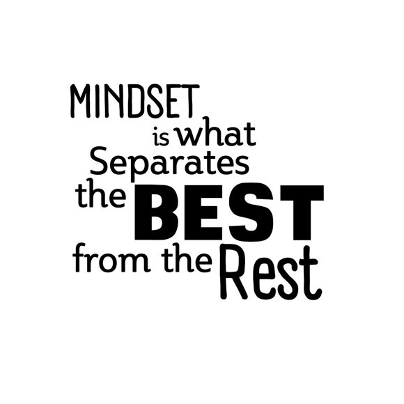 Mindset Est Ce Qui Sépare le Meilleur des Autres - Citations Inspirantes Art Mural Vinyl - Autocollants de Décoration Vinyl 23 Pouces x 27 Pouces - Décalcomanies Murales Motivantes - Décoration Maison Bureau (Noir)