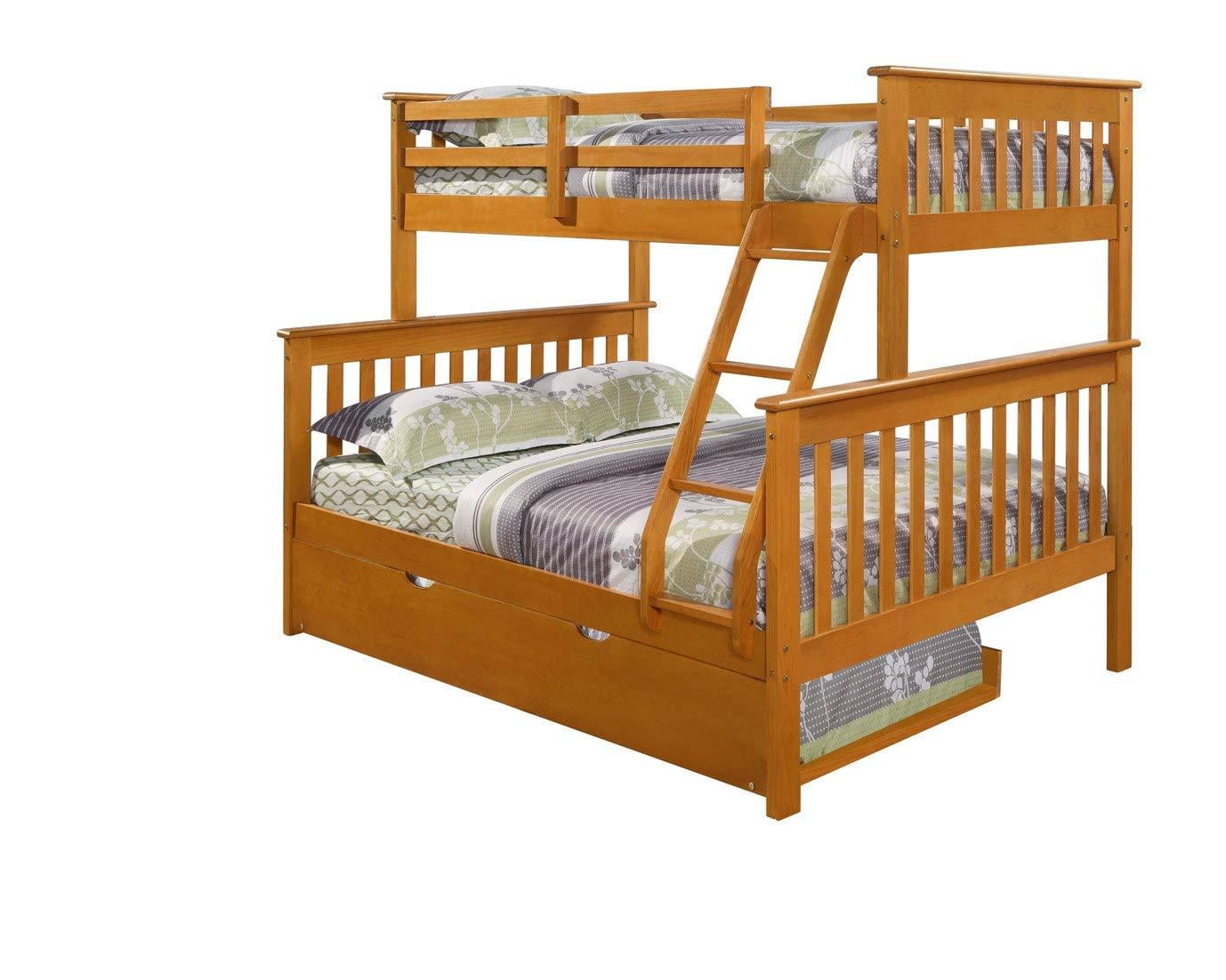 Donco Kids Mission Bunk BedColorHoney,SizeTwin/Full,StyleW/TWIN