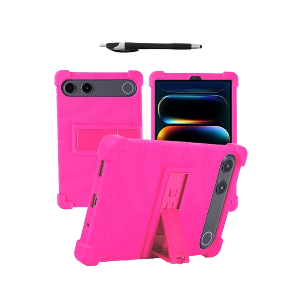 BOVUGAC Soft Silicone Tablet Case for iPlay 80 mini Turbo 8.8 Inch, Flexible Shock‑Absorbing Protective Cover, Lightweight Slim Anti‑Scratch Shell with Capacitive Stylus Pen-Rosered