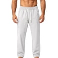 thumbnail image 2 of HAOTAGS Men’s Breathable Quick-Dry Casual Trousers High-Elastic Waist Straight Leg Everyday Wear Long Pants Beige Size XL, 2 of 10