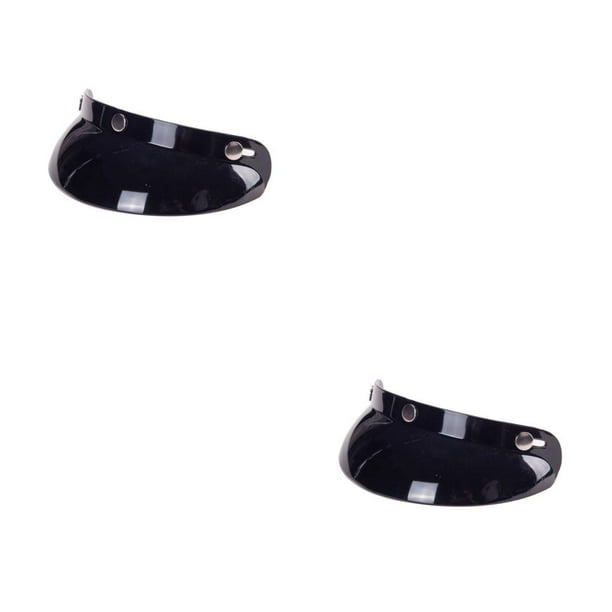 Sonducket Viseras de casco ligeras de 3 aletas a presión, buena fijación, protectores impermeables profesionales a prueba de arañazos de alta Negro brillante 2Conjunto