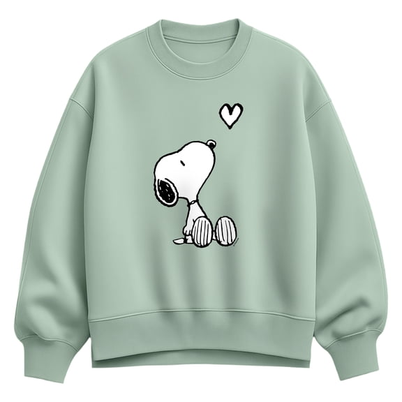 Peanuts - Snoopy Heart - Women's Oversized Fleece Crew Sweatshirt